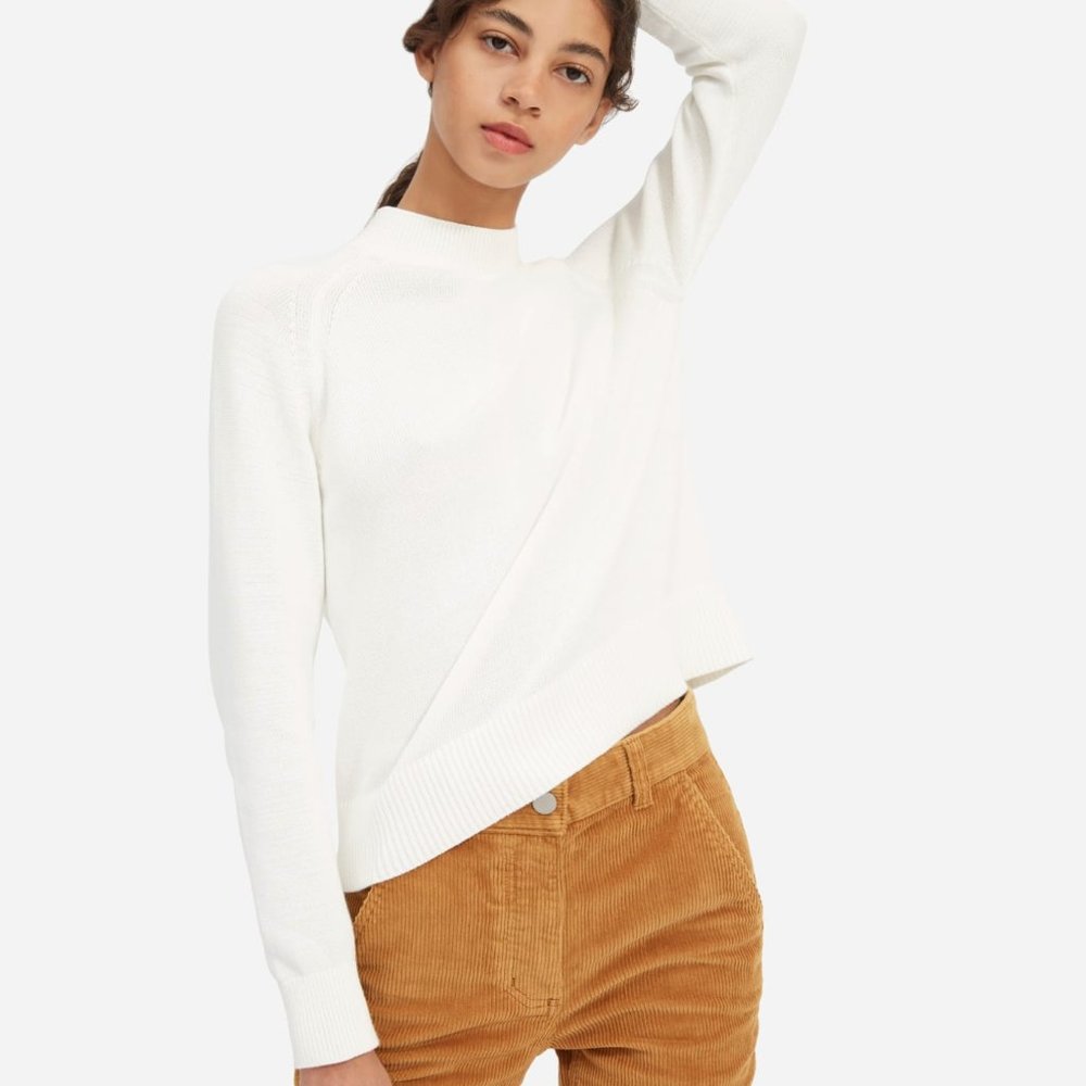 Everlane The Cotton Mockneck Crop White XS